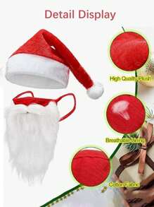 2 chiếc mặt nạ hóa trang ông già Noel mới cho ngày lễ Giáng sinh, mặt nạ râu, trang phục Halloween vui nhộn, mặt nạ Giáng sinh màu trắng, chống bụi, mũ Giáng sinh màu đỏ, tiệc tùng - nhiều màu - Xem 10