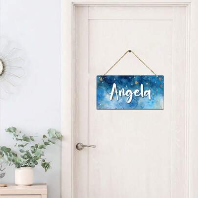 1 Stück DIY Brillanter Sternenhimmel Personalisiertes Namensschild zum Aufhängen für Heim-Dekoration, Personalisiertes Namensschild zum Aufhängen an Wand oder Schlafzimmertür, Valentinstag Dekoration