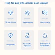 无需钻孔的门把手保护垫，静音软硅胶门挡保险杠，家居装饰安全门垫防撞最佳礼物 - 彩色 - 查看 8