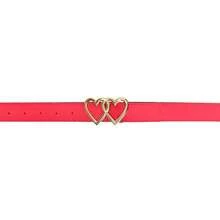 Kit Of 4 Women's Belts Synthetic Leather 1.40 Cm Plus Size Golden Heart Buckle Colors Elegant - 焦糖色-粉紅色-紅色-黑色 - 查看 7