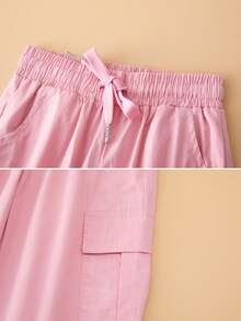 Pantalón Ligero con Bolsas Laterales Tipo Cargo para Niña 6-16 Años - Rosa - Ver 2