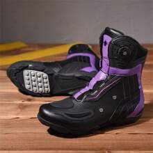 男女款优质摩托车靴，防水冬季探险靴 - 耐用、时尚、高速赛车、越野、适合比赛、防撞、户外探险、情侣、雪地 - 具有防撞帽和坚固的橡胶鞋底，有多种选择 - 紫色 - 查看 1