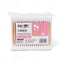 100-500 支双头清洁棉签，强力竹棉签，柔软便携式美容工具设备，一次性双面木棉签清洁棉签化妆清洁涂抹器 - 彩色 - 查看 10