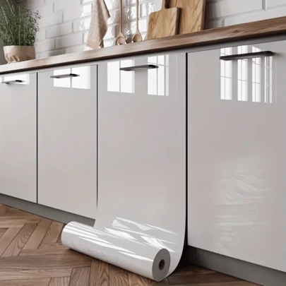 1 Roll Of Marble Wall Stickers Glossy Vinyl Stickers That Are Peeled Off And Pasted PVC Kitchen Stickers Suitable For Home Decoration Living Room Bedroom Renovation Decoration Wall Paper Waterproof And Oil-Proof Wallpaper