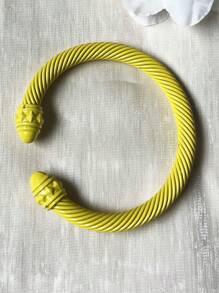 1pc European & American Fashionable Lacquered Twisted Rope Open Bangle Bracelet, Versatile Accessory For All Seasons & Holidays