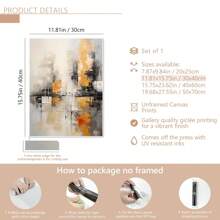 1 件带框抽象帆布印刷海报，黄色和灰色色块帆布墙艺术，艺术品墙画适用于浴室卧室办公室客厅墙壁装饰，家居装饰海报，墙壁艺术，房间装饰用品 - 彩色 - 查看 15