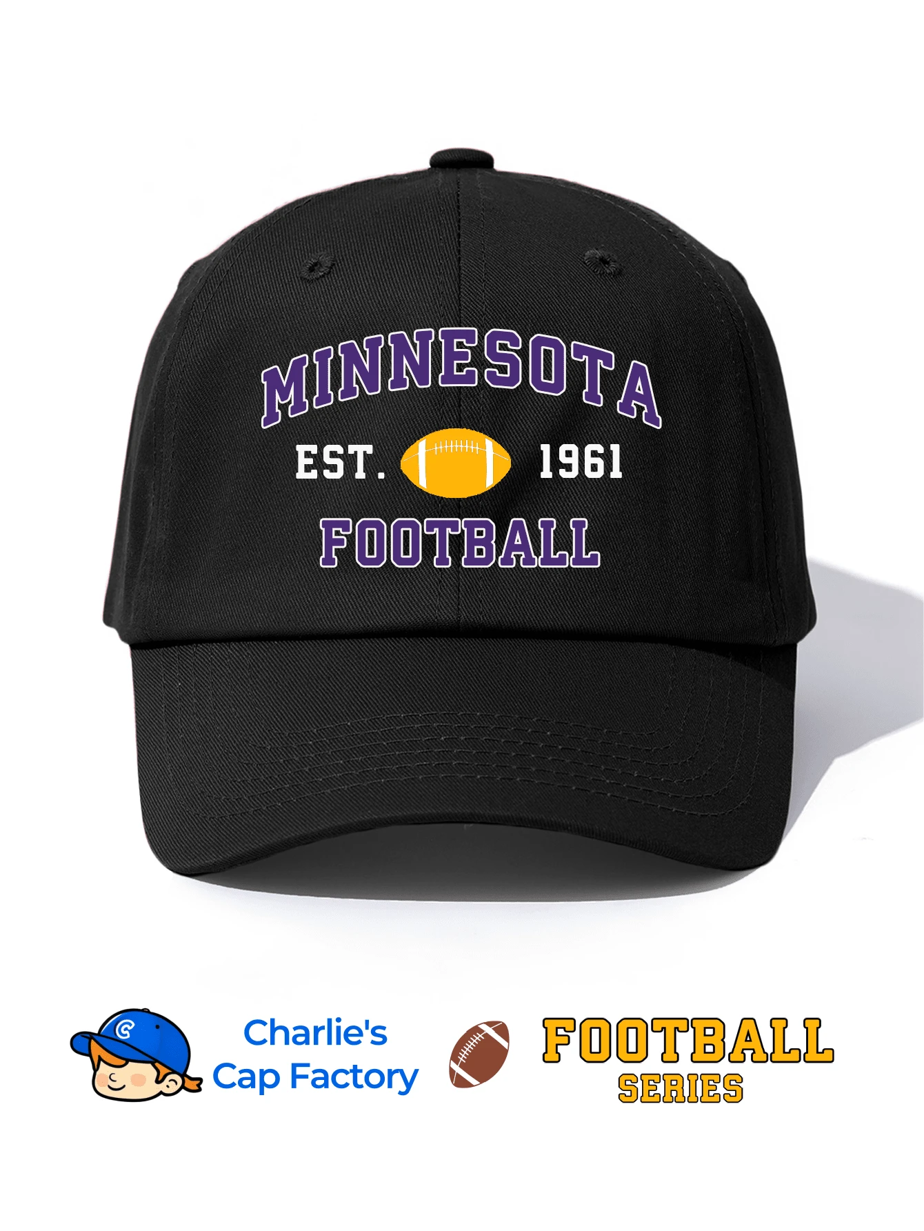 1 Pc Minnesota Vikings Printed Baseball Cap, Classic Stylish Soft Sweatband Adjustable Size Lightweight Sun UV Protection Versatile Classic Cap, Suitable For Outdoor Sports Daily Wear Party Vacation Perfect Gift For Football Fans Father Hubby Friends Family