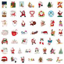 100 张圣诞贴纸乙烯基贴纸剪贴簿、日记、笔记本电脑、保险杠、滑板、水瓶、电脑、电话、卡通、安全帽、汽车贴纸 - 彩色 - 查看 4