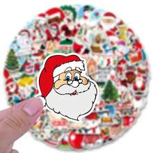 100 张圣诞贴纸乙烯基贴纸剪贴簿、日记、笔记本电脑、保险杠、滑板、水瓶、电脑、电话、卡通、安全帽、汽车贴纸 - 彩色 - 查看 5