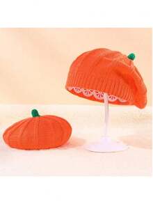 1 chiếc mũ bí ngô đan cho gia đình/cha mẹ-con cái mùa thu/đông, mũ ấm cho lễ Halloween, lễ Tạ ơn, tiệc ngày lễ, trang phục - Nhiều màu - Xem 2