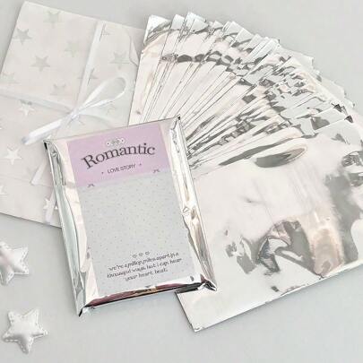 300个/10个自粘袋，礼品袋，小卡膜，镜面口罩贴纸袋，适用于派对礼品，珠宝包装，万圣节，圣诞节，婚礼，周年纪念，毕业，生日，烘焙食品包装