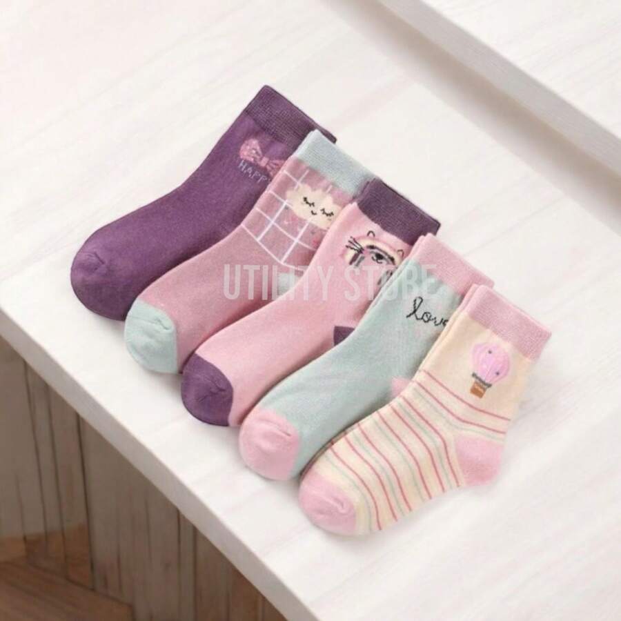 Kit 03 Pairs Of Printed Baby Socks For Girls And Boys - 彩色 - 查看 1