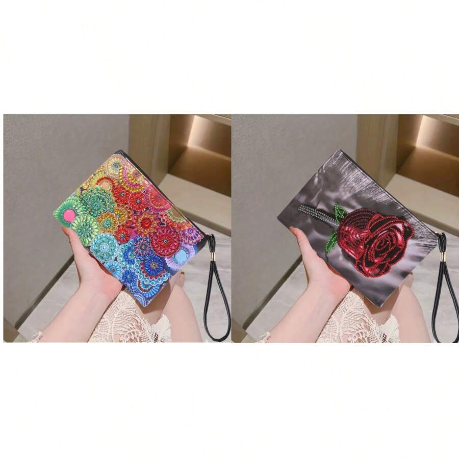 1pc 5D DIY Diamond Painting Craft, Crystal Rhine Art Mandala Rose Series Craft Kit, Nhẹ, Thời trang và Di động - Nhiều màu - Xem 1