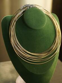 1 件厚款设计师风格锁骨链项链，带空心心形吊坠，925 纯银，适合女性日常通勤佩戴 - 款式1 - 查看 4