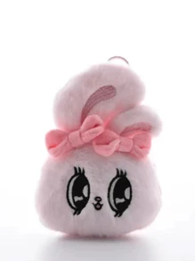 New 4-Color Cute Big-Eye Sweet Heart Rabbit Plush Toys, Keychain Figures, Net Celebrity Rabbit Coin Purse Earphone Case