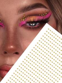 2mm Gold Face Jewels, Hair Jewels, Eyebrow Jewels, Diamond Stickers - Gold - View 2