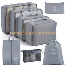 6/7/8/9/10/11 件便携式旅行收纳袋套装 - 轻松整理您的衣物、鞋子和内衣 - 非常适合行李箱和手提箱包装标语图形旅行收纳袋便携式带鞋洗漱用品和洗衣袋学校用品学校用品大学宿舍装饰卧室装饰宿舍必需品学生教师收纳袋衣物收纳衣物整理器旅行袋套装旅行整理器套装旅行必需品返校用品