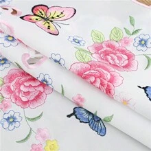3 PCs, Polyester Embroidered Colorful Butterfly Pattern Fabric Curtain, Hand Hollowing Process, Very Suitable For Home Decoration, Bathroom, Living Room, Bedroom, Kitchen, Wedding, Party Decoration And DIY Projects. - Brown - View 7