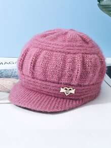 1pc Women's Knitted Hat, Thick With Brim For Winter, Breathable And Warm Knit Cap, Made Of Polyester, Hand Wash Or Dry Clean, Stretchy, Fashion Accessory - Multicolor - View 5