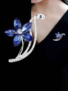 Brosche mit Strass- und Kunstperlendekor