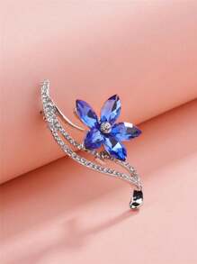 Brosche mit Strass- und Kunstperlendekor