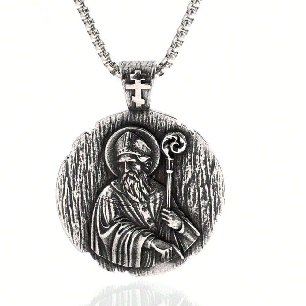 Popular Titanium Steel Pope Wise Man High Priest Pendant Necklace With