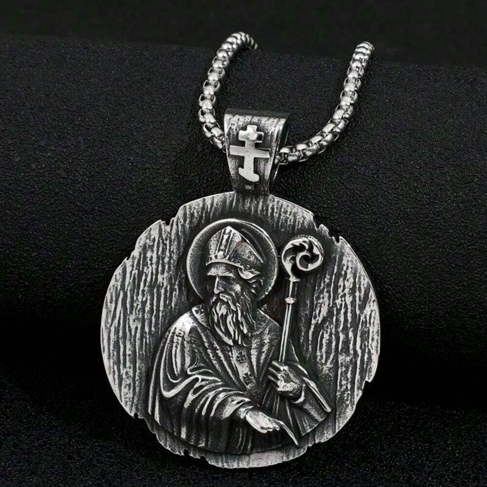 Popular Titanium Steel Pope Wise Man High Priest Pendant Necklace With