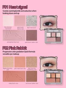VEECCI Heart Signal Five-Color Eyeshadow Versatile Eye Makeup High-Grade Eyeshadow - F02 Pink Rabbit - 查看 5