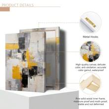 1 件带框抽象帆布印刷海报，黄色和灰色色块帆布墙艺术，艺术品墙画适用于浴室卧室办公室客厅墙壁装饰，家居装饰海报，墙壁艺术，房间装饰用品 - 彩色 - 查看 7