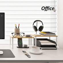 2pcs Cabinet Organizer Rack, Stackable Storage Shelf For Kitchen, Spice Rack, Multifunctional Wooden Desktop Organizer, Expandable Counter Top Rack, Bathroom Cabinet Top Organizer