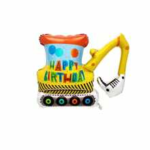 1pc Happy Birthday Bread Van, Ice Cream Truck, Steam Train, Excavator And Other Aluminum Foil Balloons, Construction Vehicle Theme Party Decorations - Multicolor - View 16