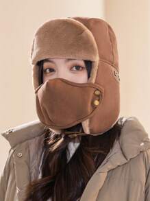 1pc Women Winter Plush Warm Trapper Hat, Unisex Earmuff Thicken Fleece Windproof Ski Mask Balaclava For Casual, Street, Outdoor Sports Such As Skiing, Cycling, Travel, Party, Daily Use - MM1703 - View 19