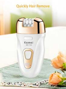 Kemei 新款脱毛器 KM-7102 电动脱毛器 无痛脱毛 女士体毛 腋毛 比基尼私密部位脱毛 女士足部磨毛器 光滑护肤套装 3 合 1 女士圣诞节或新年礼物 - 白色 - 查看 4