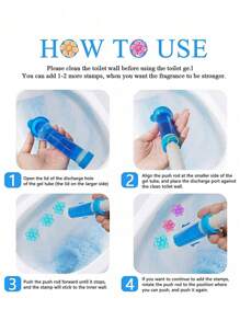 1/2/3/6pcs Pack Toilet Deodorizer, Floral Fragrance Gel Toilet Cleaner, Bathroom Freshener