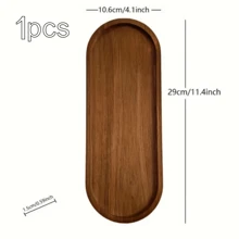 1/2/3 piezas Bandeja de madera de acacia, bandeja para desayuno, bandeja para comedor/cocina, bandeja para frutas, bandeja para café, bandeja para té, bandeja para aperitivos, pieza decorativa para la sala de estar, adecuada para hoteles, restaurantes, hogares, fiestas, Acción de Gracias, Navidad, Año Nuevo, bandeja multiusos para exteriores
