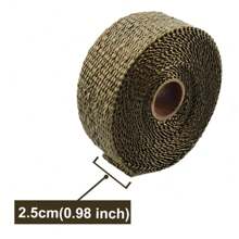 Exhaust Heat Wrap Roll Exhaust Pipe High Temperature Resistant Cloth For Car Motorcycle Fiberglass Heat Shield Tape With Stainless Ties-10M - 10M - View 10