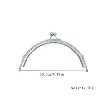 1 pieza Estructura de marco semicircular para bolso de 8,5 cm/10,5 cm/12,5 cm/15 cm/20 cm, color plateado - Plateado - Ver 3