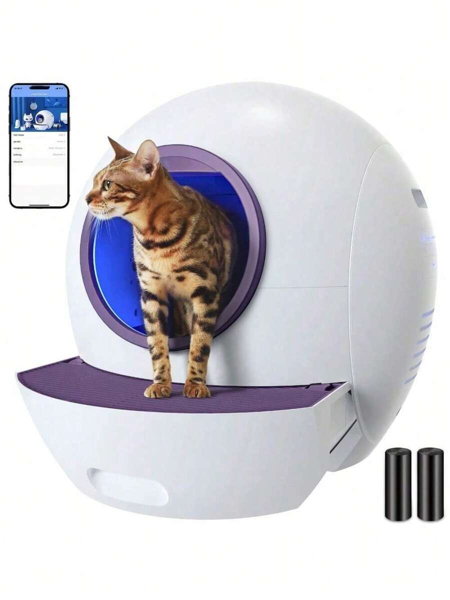 PET Self Cleaning Cat Litter Box Automatic For Multiple Cats, APP