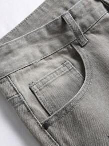 Men's Fashion Ripped, Color Blocking Casual Jeans - Grey - View 4