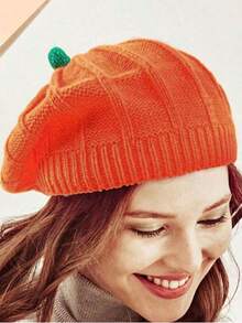 1 chiếc mũ bí ngô đan cho gia đình/cha mẹ-con cái mùa thu/đông, mũ ấm cho lễ Halloween, lễ Tạ ơn, tiệc ngày lễ, trang phục - Nhiều màu - Xem 1