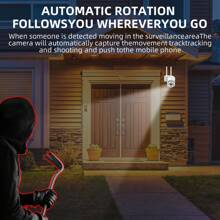 1 个 5MP 1080P 高清，双频 2.4G + 5G WiFi 和 2.4G WiFi 可选配置，室外/室内安全摄像头，无线 WiFi 摄像头，安全监控摄像头，摄像头，PTZ 摄像头 - 白色 - 查看 6