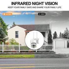 1 个 5MP 1080P 高清，双频 2.4G + 5G WiFi 和 2.4G WiFi 可选配置，室外/室内安全摄像头，无线 WiFi 摄像头，安全监控摄像头，摄像头，PTZ 摄像头 - 白色 - 查看 2