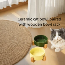 陶瓷猫爱好者和猫妈妈爱与狗爱好者和狗妈妈爱碗，猫/狗爱好者礼物和狗/猫妈妈爱宠物水/食物盘，防溢 - 彩色 - 查看 2