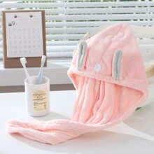 1 chiếc mũ sấy tóc Hàn Quốc hình nơ công chúa, vải nỉ san hô mật độ cao, khăn quấn tóc mềm mại và thấm hút - Màu tím - Xem 21