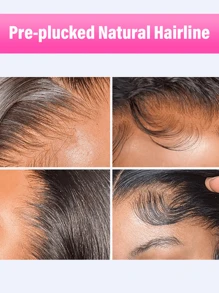 34 Inch 4x4 Glueless Wig Body Wave Pre Bleached Knots HD Transparent Lace Front Wigs Human Hair Wear&Go Wig For Women 150% Density Invisible Lace Front Wigs Brazilian Virgin Human Hair Pre Plucked With Baby Hair Natural Hairline Human Hair Wigs - Natural & Black - View 5