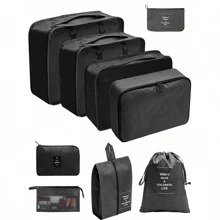 Bộ túi đựng đồ du lịch di động 6/7/8/9/10/11 chiếc - Sắp xếp quần áo, giày dép và đồ lót của bạn một cách dễ dàng - Hoàn hảo để đóng gói hành lý và vali Túi đựng đồ du lịch có in khẩu hiệu di động kèm theo giày dép, đồ vệ sinh cá nhân và túi giặt Đồ dùng học tập Đồ dùng học tập cho trường học cho sinh viên Trang trí phòng ký túc xá Trang trí phòng ngủ Đồ dùng ký túc xá thiết yếu cho học sinh Giáo viên Khối đóng gói Lưu trữ quần áo Bộ sắp xếp quần áo Bộ túi du lịch Bộ sắp xếp du lịch Đồ dùng du lịch thiết yếu Đồ dùng trở lại trường học - màu đen - Xem 7