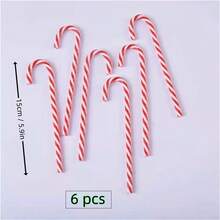 6 件 15 厘米亚克力拐杖糖，彩色亚克力迷你拐杖糖装饰品，适用于圣诞树、圣诞橱窗装饰 - 彩色 - 查看 5