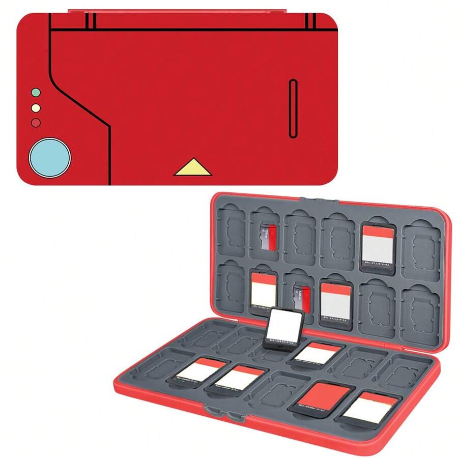 24 Game Card Slots And 24 Micro SD Card Slots Storage Case, Compatible With Switch, Switch Lite/OLED/NS - Red - View 1