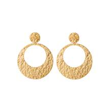 1 对女士不锈钢时尚水滴不对称褶皱耳环，独特金属高端耳环 - TZ188-8耳環 - 查看 8