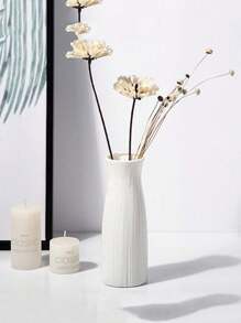 1pc Nordic Style White Vase, Plastic Vase With Creative Asymmetrical Shape, Suitable For Home Decor, Weddings, Parties, Holidays, Modern Desktop Decoration, Floral, Dried Flowers, Landscape Plants Rama Decoration Rama Gifts Birthday Graduation